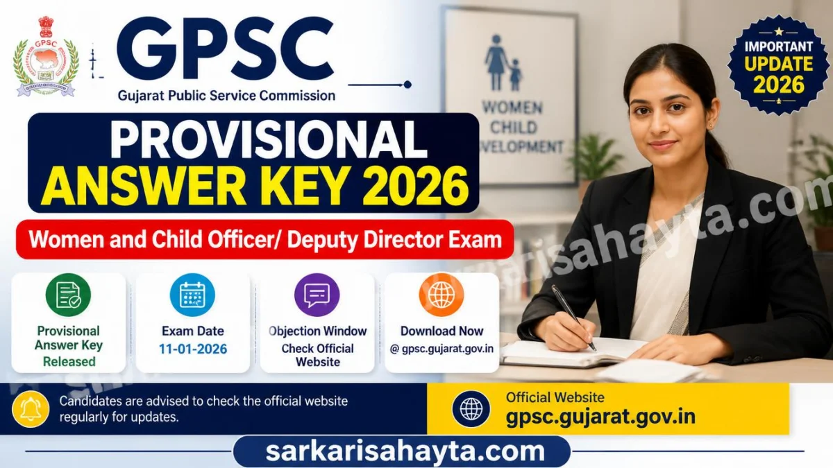 GPSC Provisional Answer Key 2026: Women and Child Officer/Deputy Director Exam