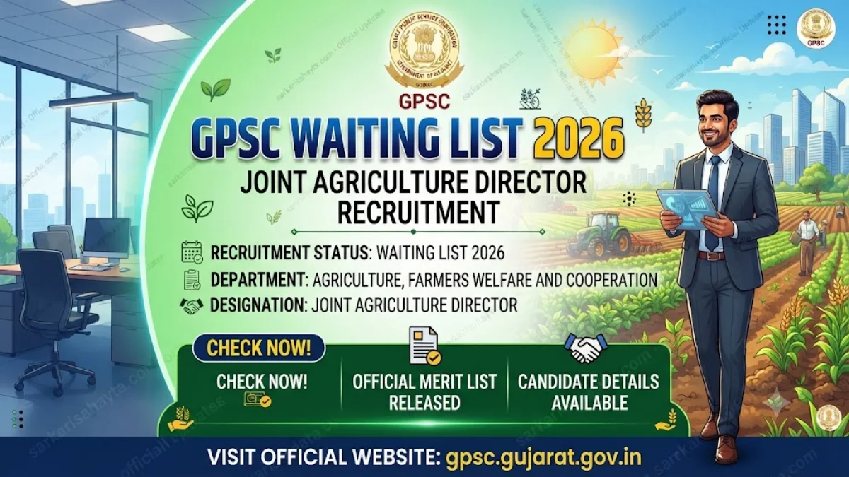 GPSC Waiting List 2026: Joint Agriculture Director Recruitment