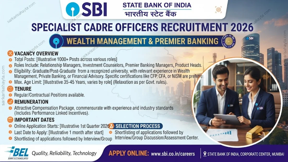 SBI Specialist Cadre Officers Recruitment 2026 – Wealth Management & Premier Banking