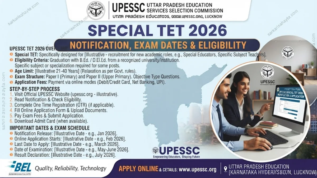 UPESSC Special TET 2026 – Notification, Exam Dates & Eligibility