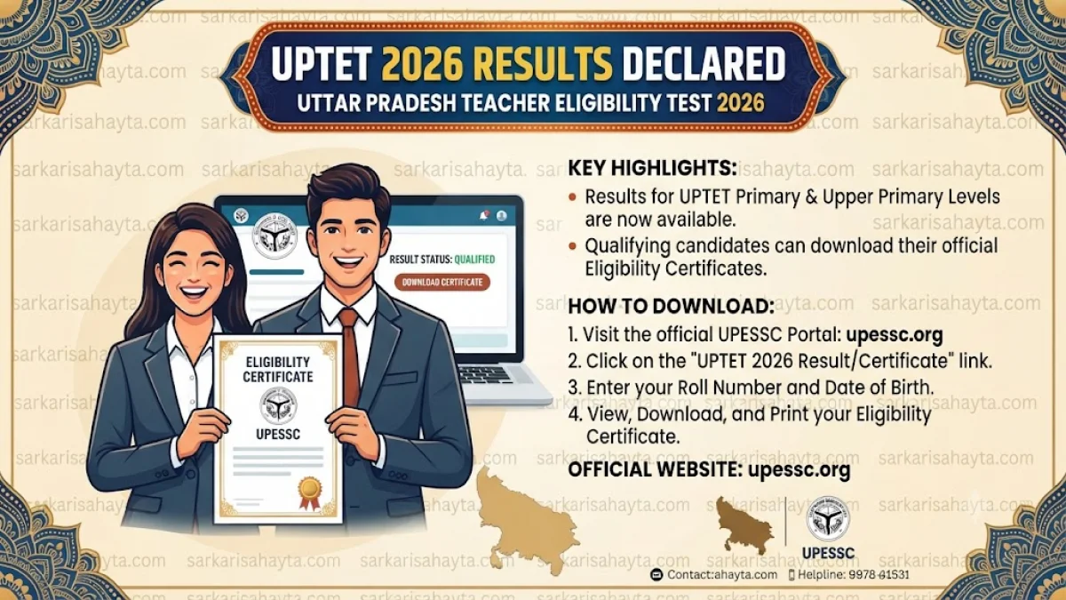 📢 UPTET 2026 Results Declared – Download Eligibility Certificates Online from UPESSC Portal
