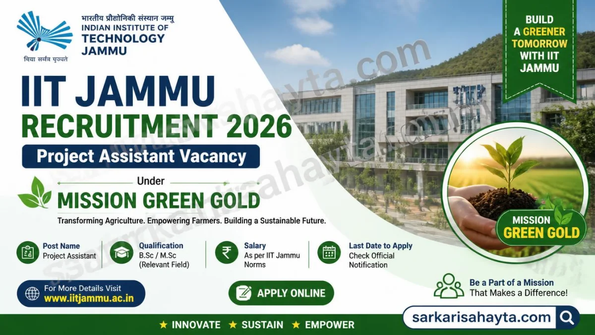 📢 IIT Jammu Recruitment 2026 – Project Assistant Vacancy under Mission Green Gold