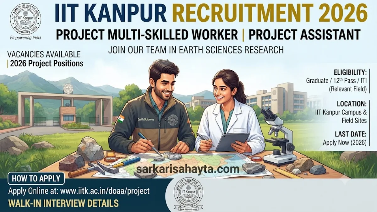 IIT Kanpur Recruitment 2026 – Project Multi-Skilled Worker & Project Assistant in Earth Sciences Research