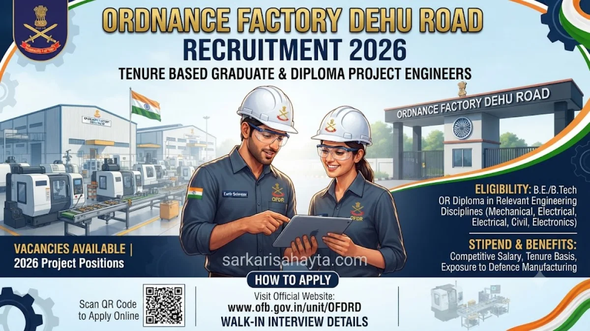 Ordnance Factory Dehu Road Recruitment 2026 – Tenure Based Graduate & Diploma Project Engineers