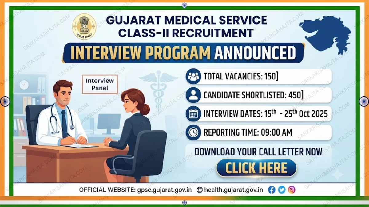Interview Program Announced for Gujarat Medical Service Class-II Recruitment
