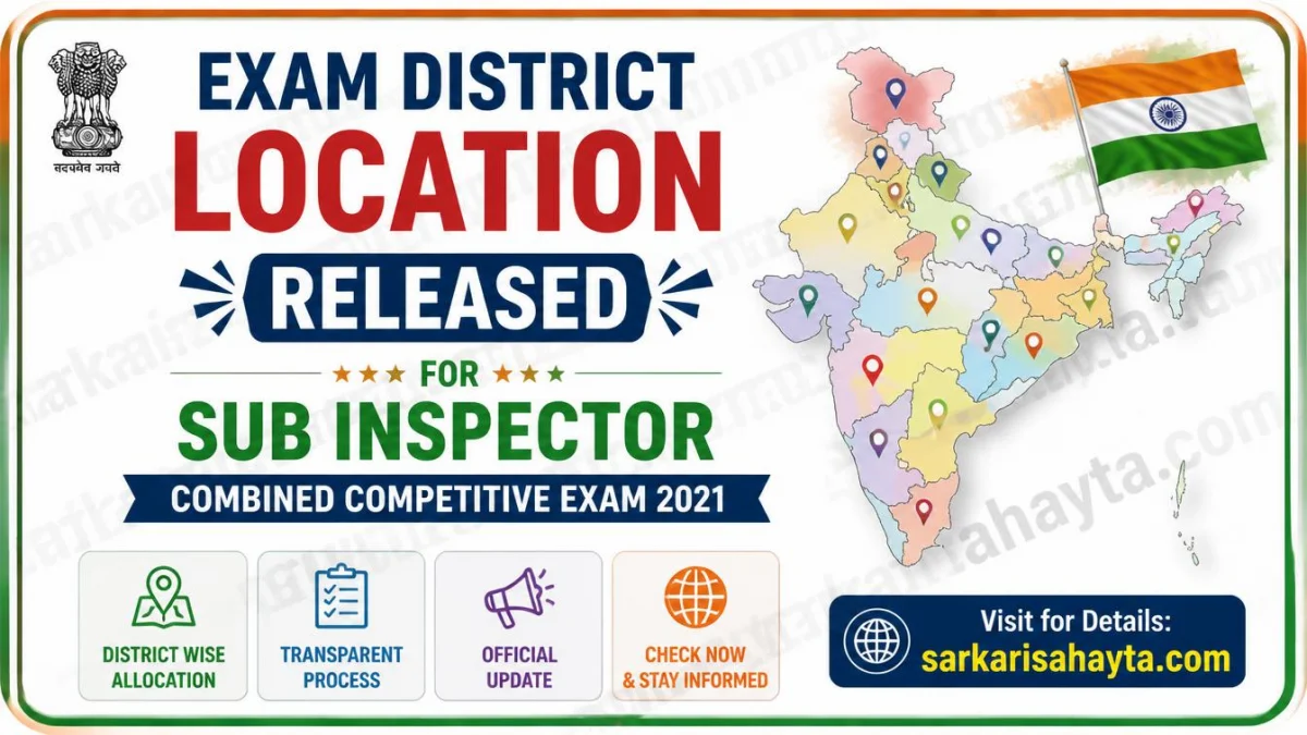Exam District Location Released for Sub Inspector Combined Competitive Exam 2021