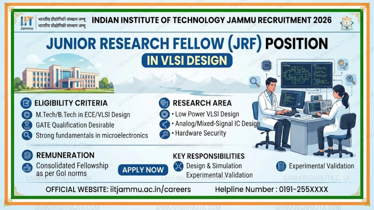 IIT Jammu Recruitment 2026 – Junior Research Fellow in VLSI Design