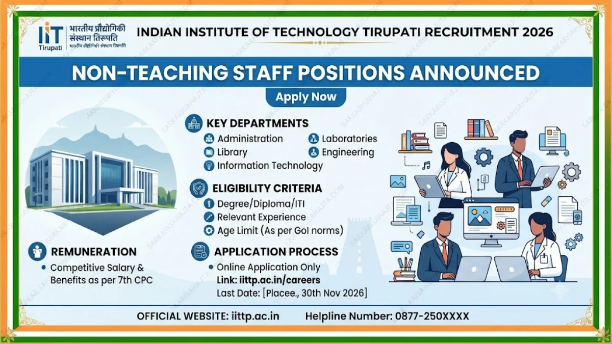 IIT Tirupati Recruitment 2026 – Non-Teaching Staff Positions Announced
