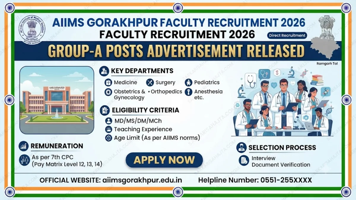 AIIMS Gorakhpur Faculty Recruitment 2026 – Group-A Posts Advertisement Released