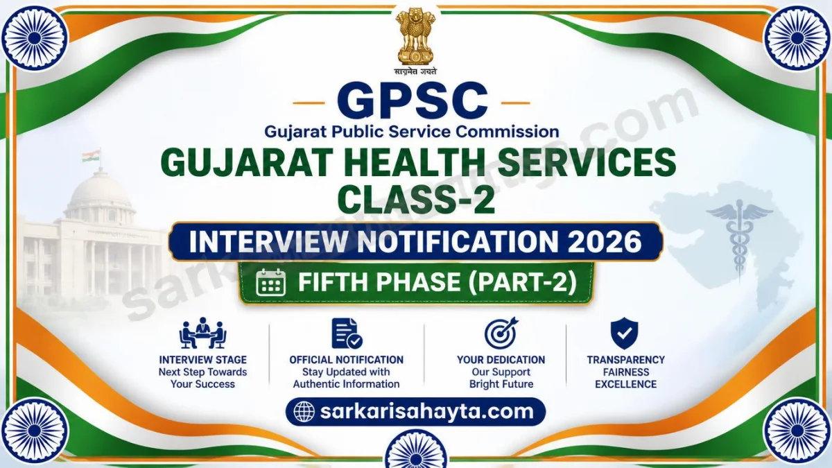 GPSC Gujarat Health Services Class-2 Interview Notification 2026 – Fifth Phase (Part-2)