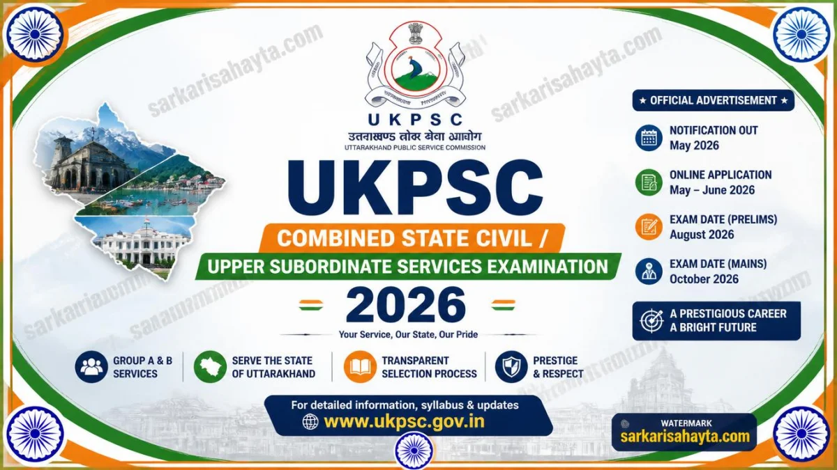 UKPSC Combined State Civil / Upper Subordinate Services Examination 2026 – Official Advertisement
