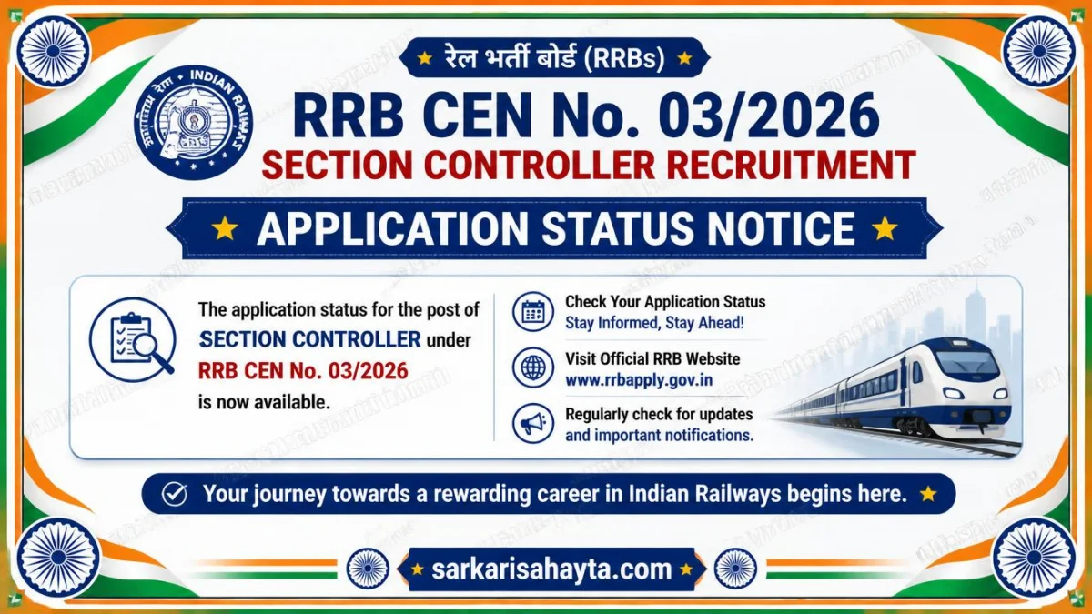 RRB CEN No. 03/2026 – Section Controller Recruitment Application Status Notice