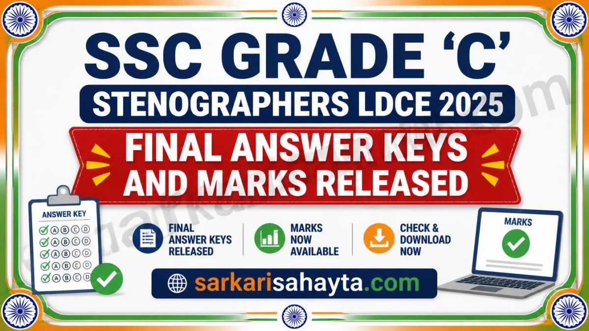 SSC Grade ‘C’ Stenographers LDCE 2025 – Final Answer Keys and Marks Released