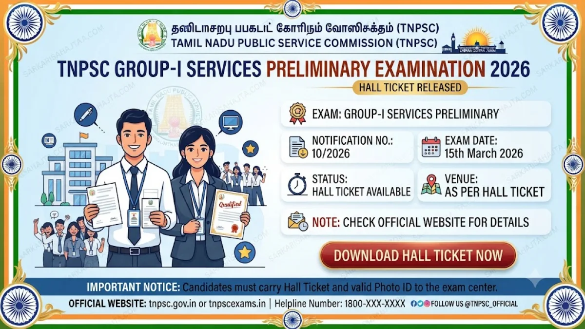 📢 TNPSC Group‑I Services Preliminary Examination 2026 – Hall Ticket Released