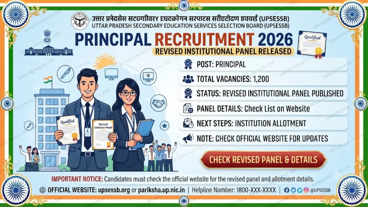 🏫 UPSESSB Principal Recruitment 2026 – Revised Institutional Panel Released