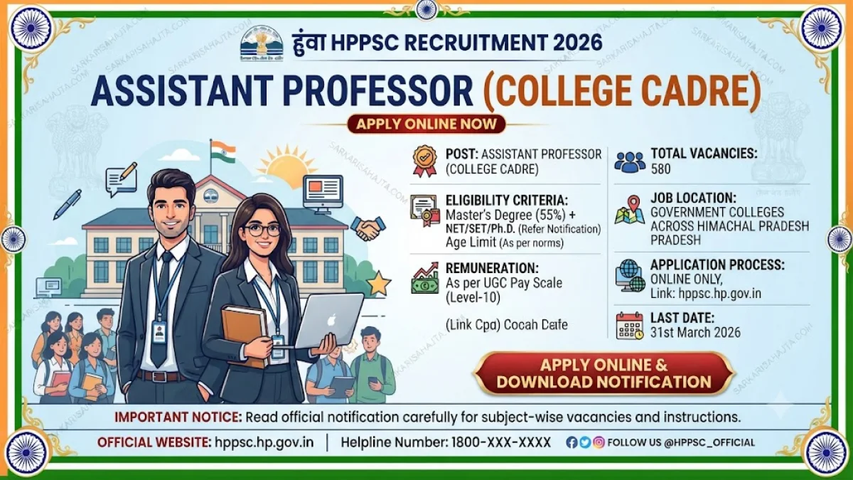 🎓 HPPSC Assistant Professor Recruitment 2026 – Apply Online for College Cadre Posts