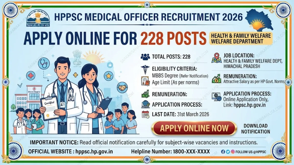 🏥 HPPSC Medical Officer Recruitment 2026 – Apply Online for 228 Posts in Health & Family Welfare Department