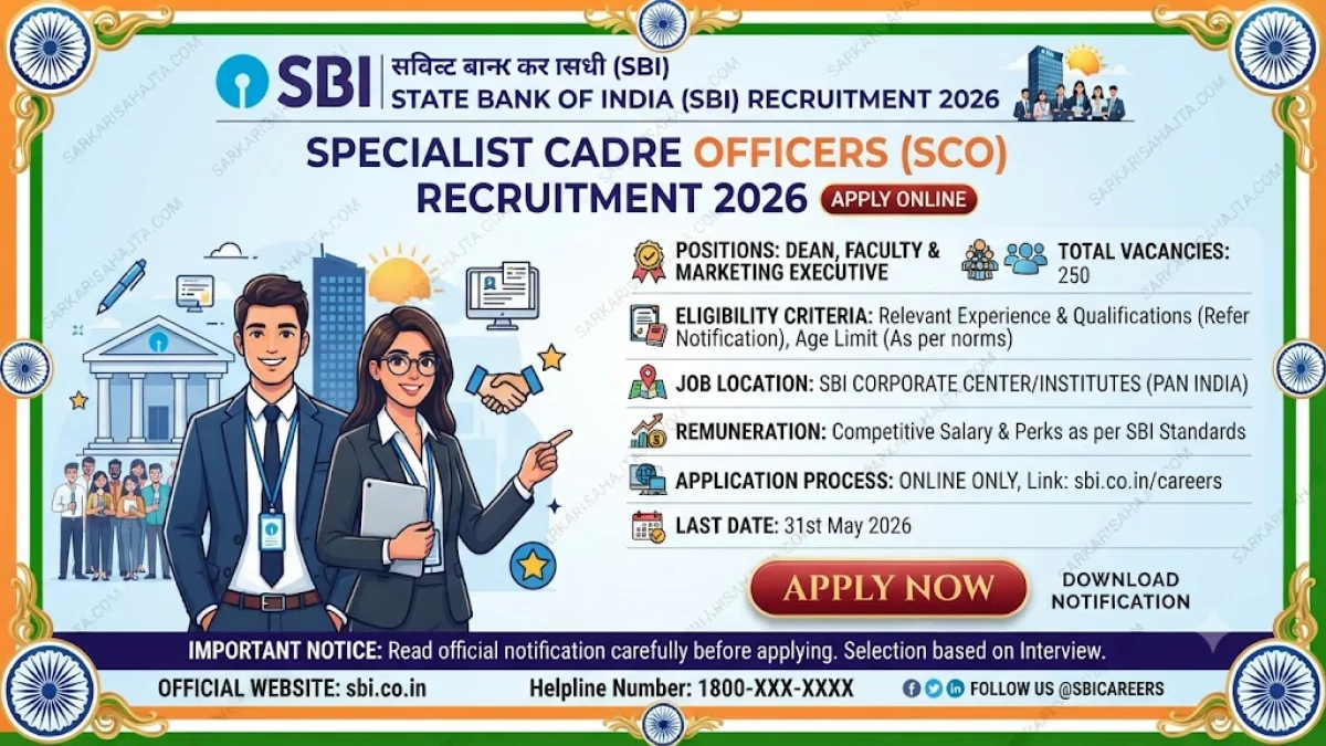 🏦 SBI Specialist Cadre Officers Recruitment 2026 – Apply Online for Dean, Faculty & Marketing Executive Posts