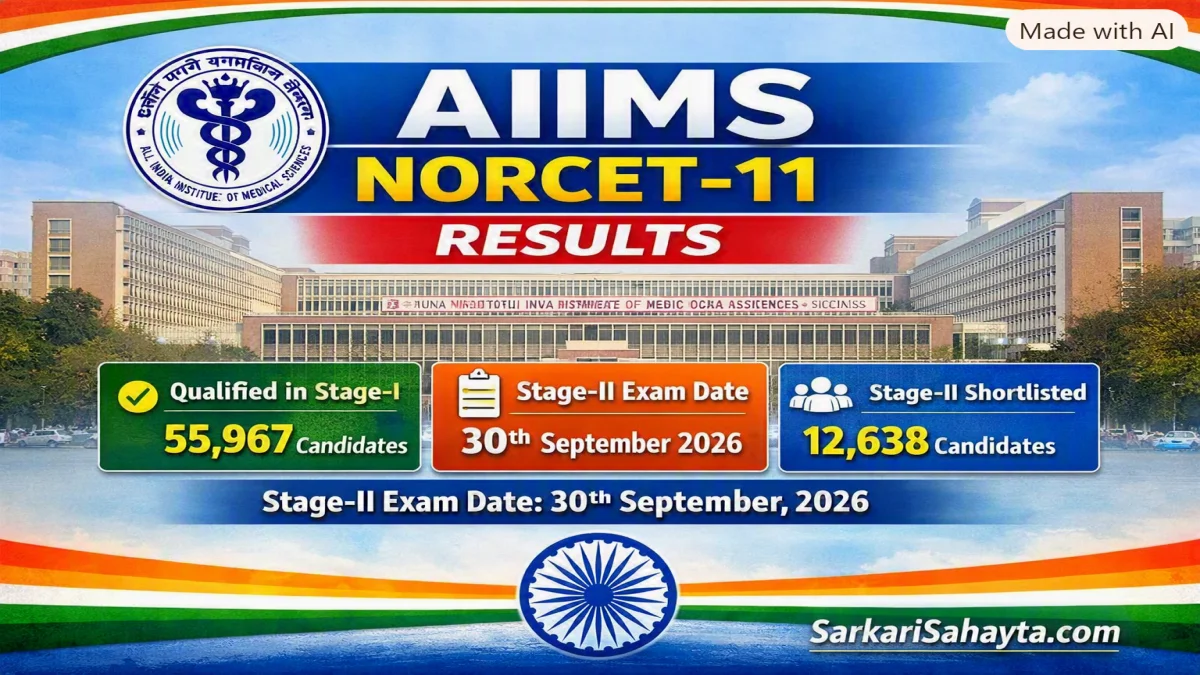 AIIMS NORCET-11 Stage-1 Result 2026 Out: Download Merit List, Cutoff & Stage-2 Exam Date