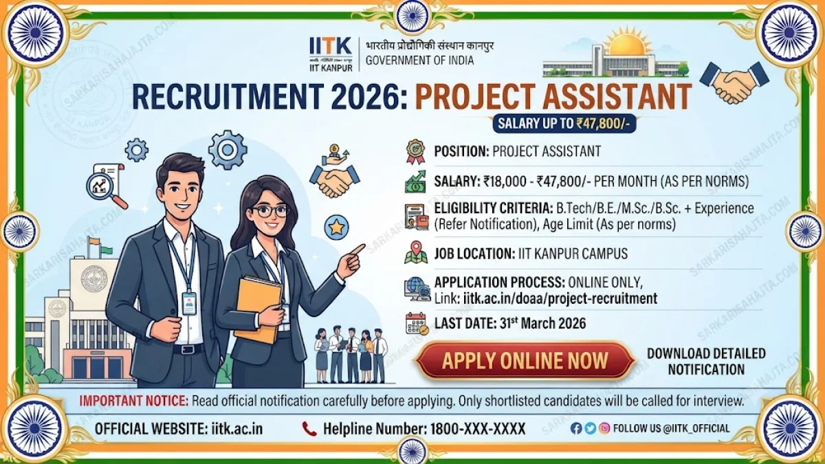 🏢 Golden Opportunity at IIT Kanpur: Apply for Project Assistant Before 8 October 2026!