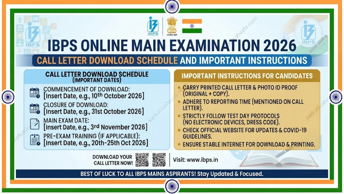 💼 IBPS Online Main Examination 2026: Call Letter Download Schedule and Important Instructions