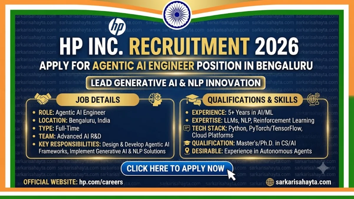 🤖 HP Recruitment 2026: Apply for Agentic AI Engineer Position in Bengaluru – Lead Generative AI & NLP Innovation