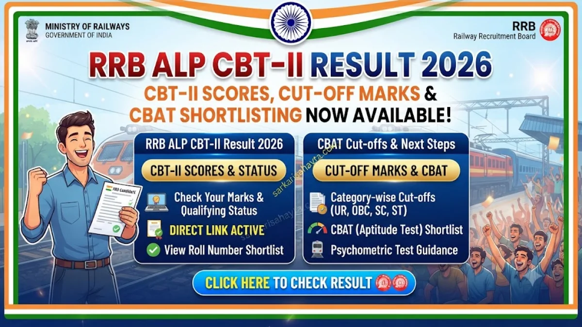 🚆 RRB ALP CBT-II Result 2026 – Cut-off Marks & Shortlist for CBAT