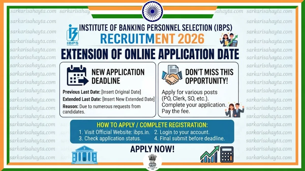 🏦 IBPS Recruitment 2026 – Extension of Online Application Date