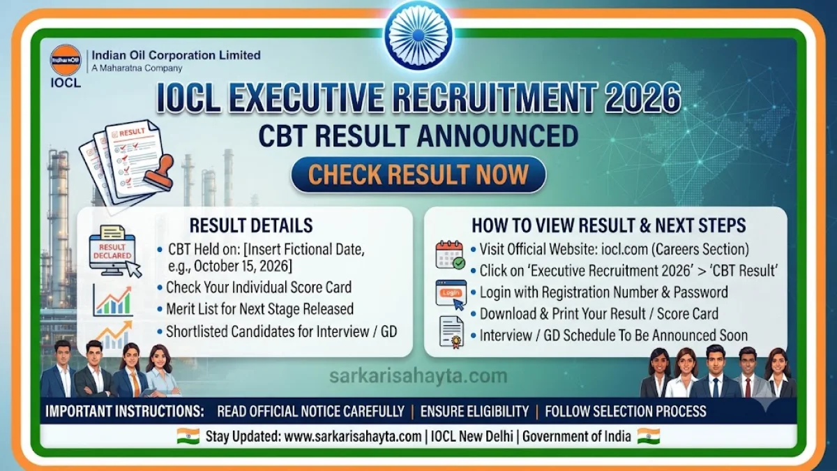 🔥 IOCL Executive Recruitment 2026 – CBT Result Announced