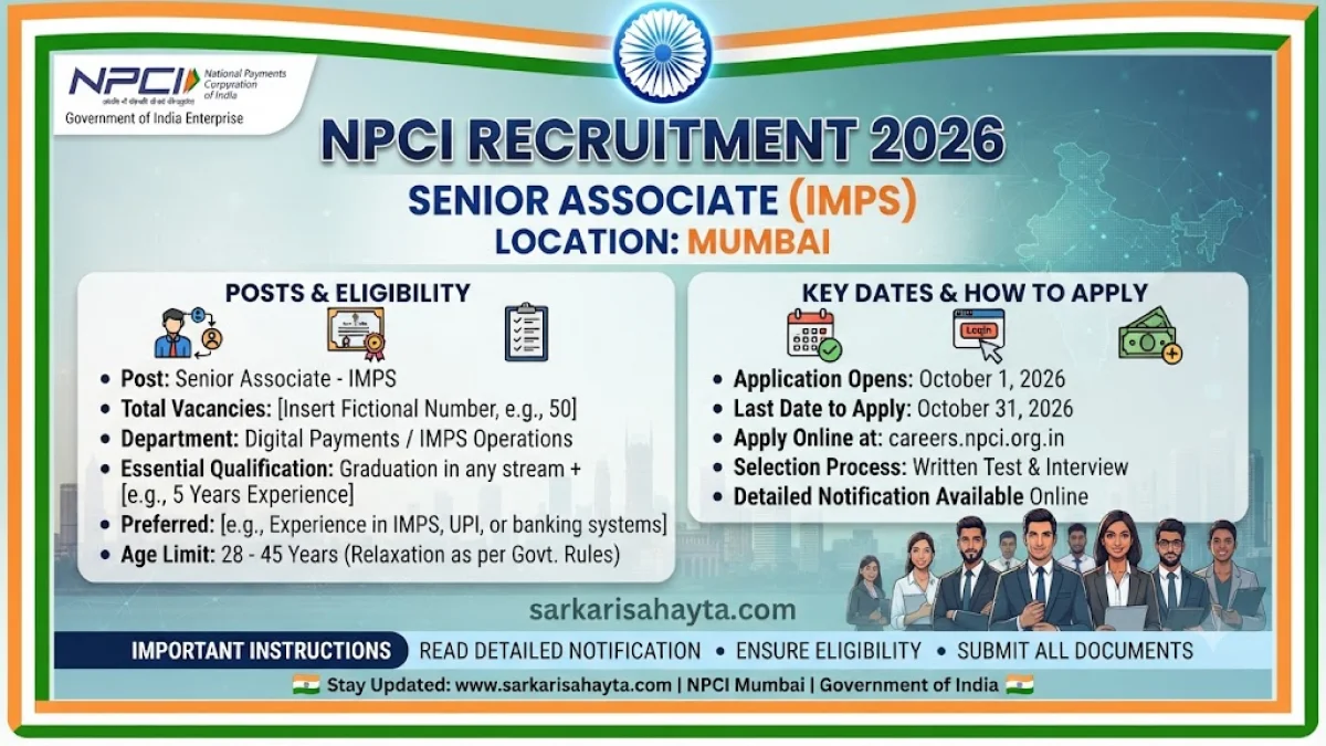 💼 NPCI Recruitment 2026 – Senior Associate (IMPS) Mumbai
