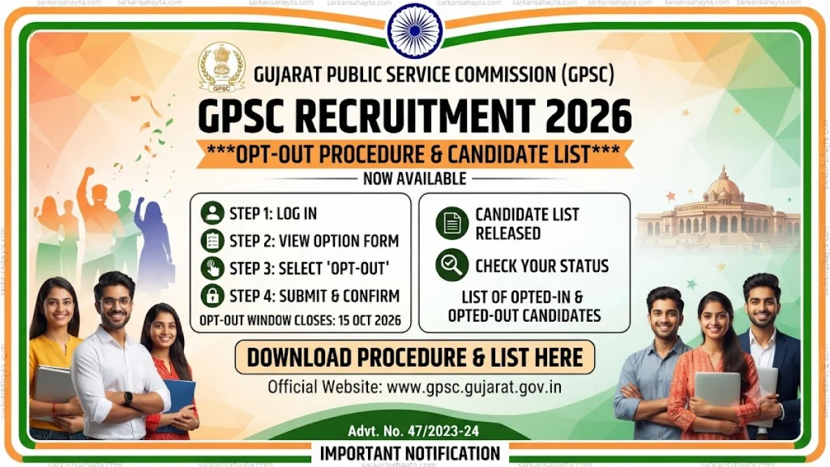 🏛️ GPSC Recruitment 2026 – OPT‑OUT Procedure & Candidate List (Advt. No. 47/2023‑24)