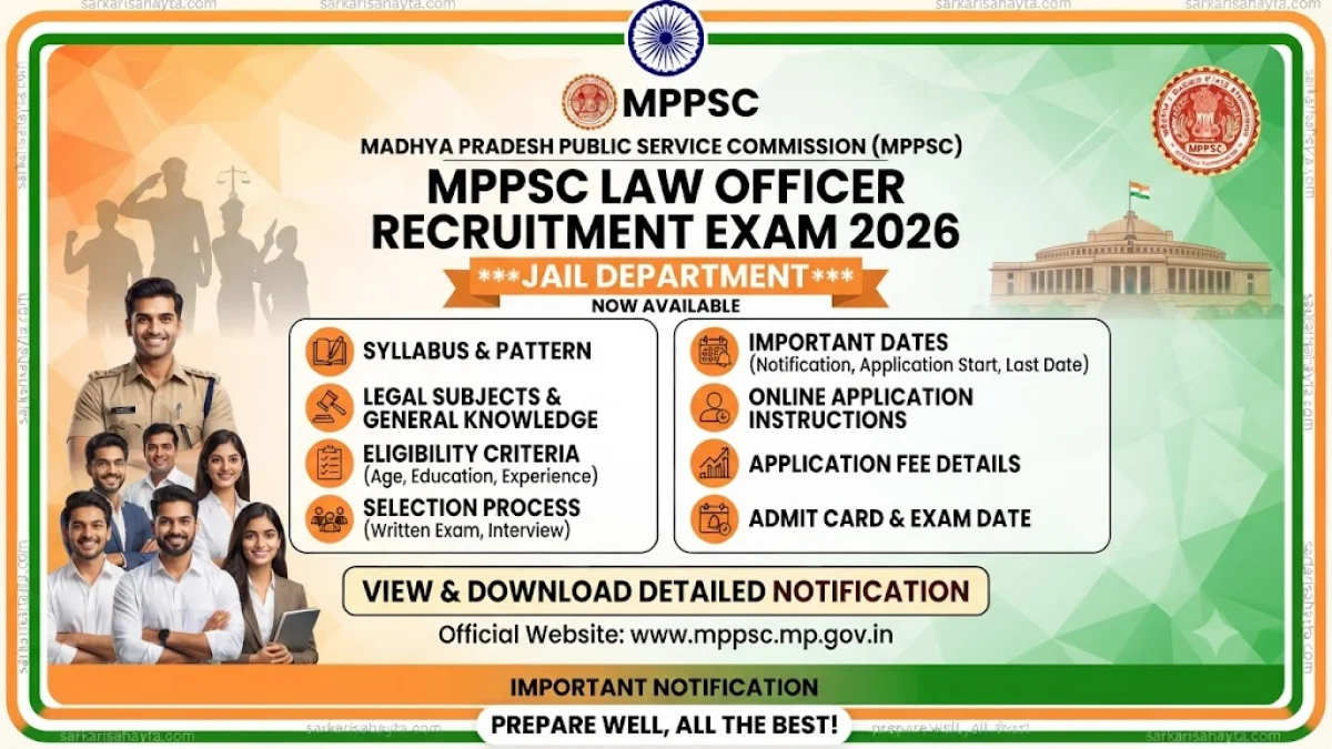 ⚖️ MPPSC Law Officer Recruitment Exam 2026 – Jail Department