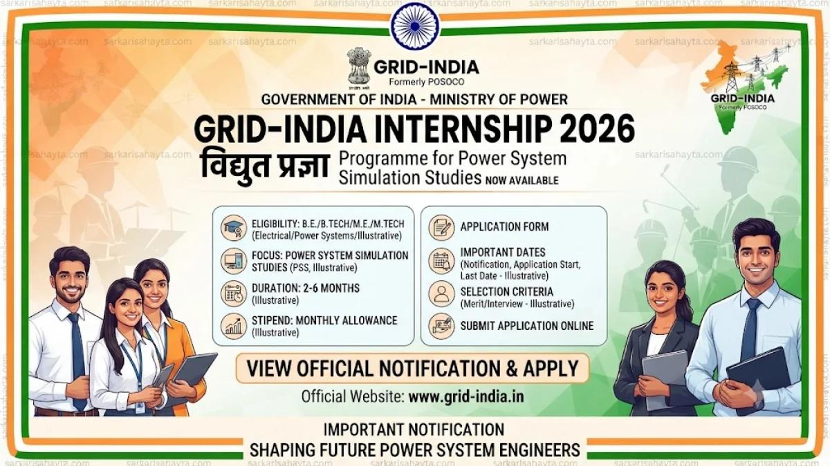 ⚡ GRID‑INDIA Internship 2026 – Vidyut Pratigya  Programme for Power System Simulation Studies
