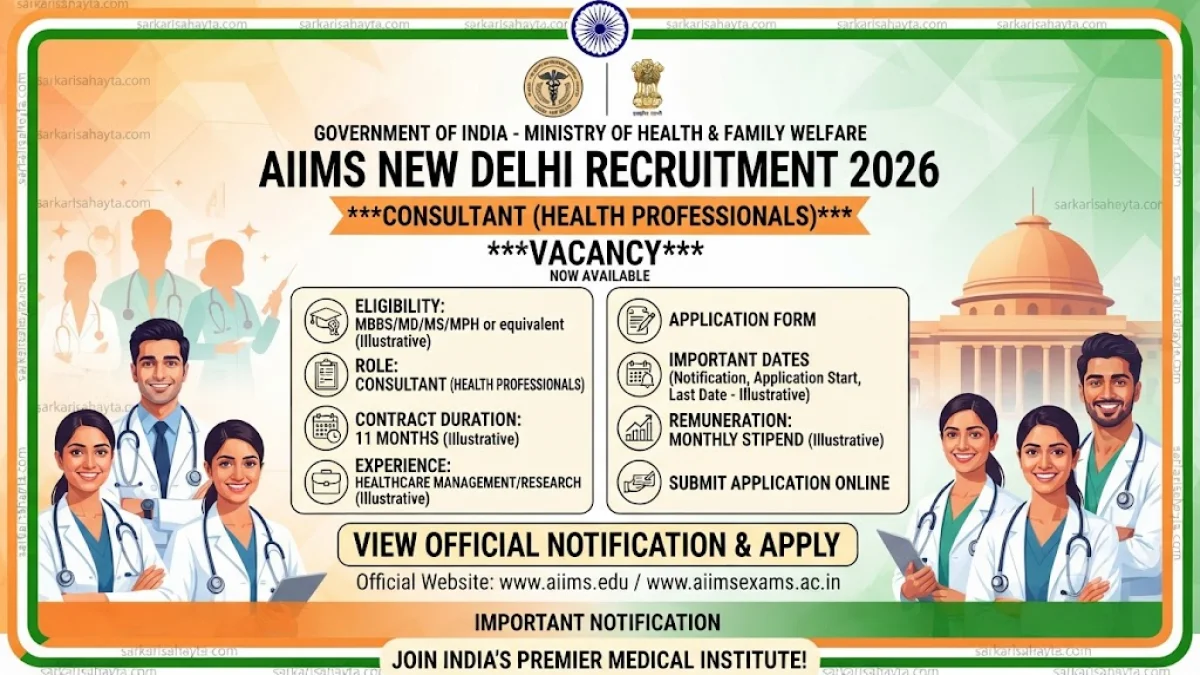 🏥 AIIMS New Delhi Recruitment 2026 – Consultant (Health Professionals) Vacancy