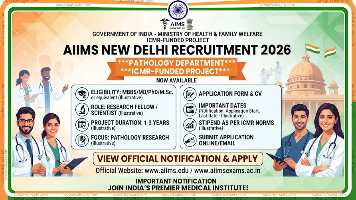 🧬 AIIMS New Delhi Recruitment 2026 – ICMR‑Funded Project (Pathology Department)