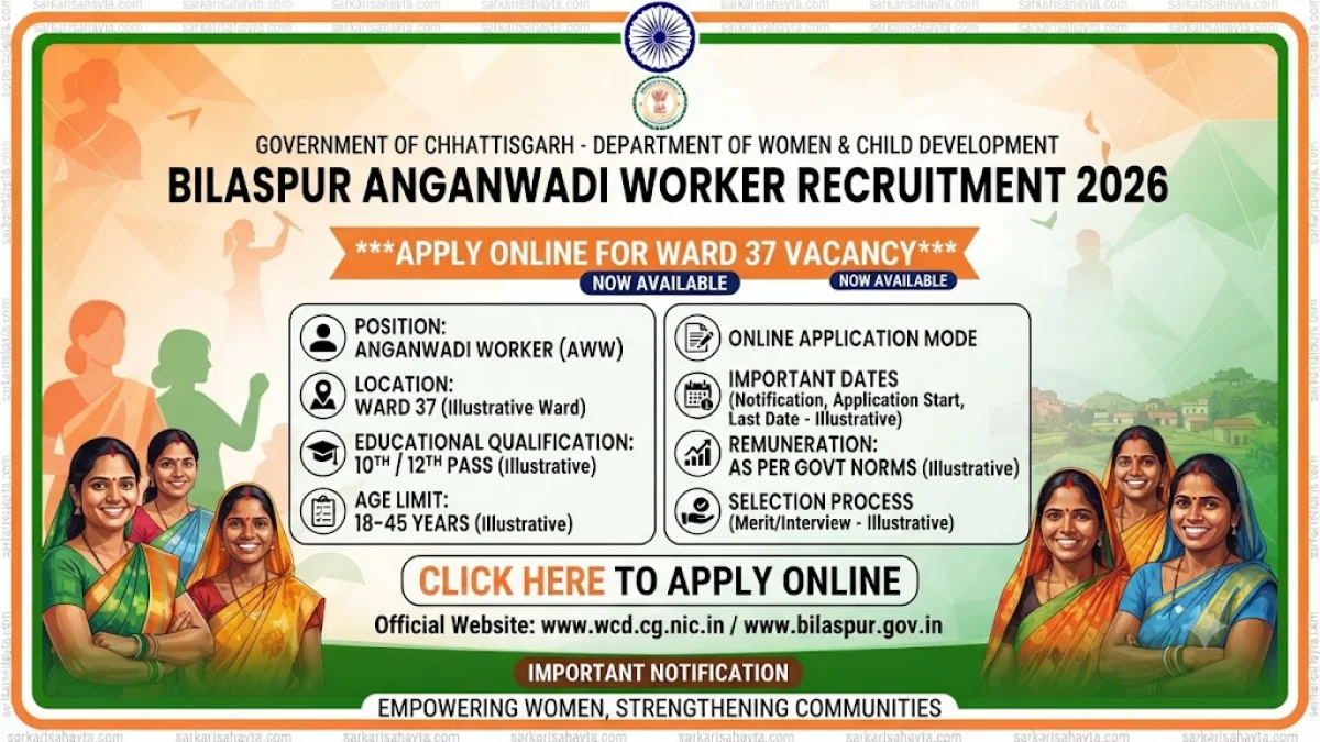 Bilaspur Anganwadi Worker Recruitment 2026: Apply Online for Ward 37 Vacancy, Eligibility & Last Date