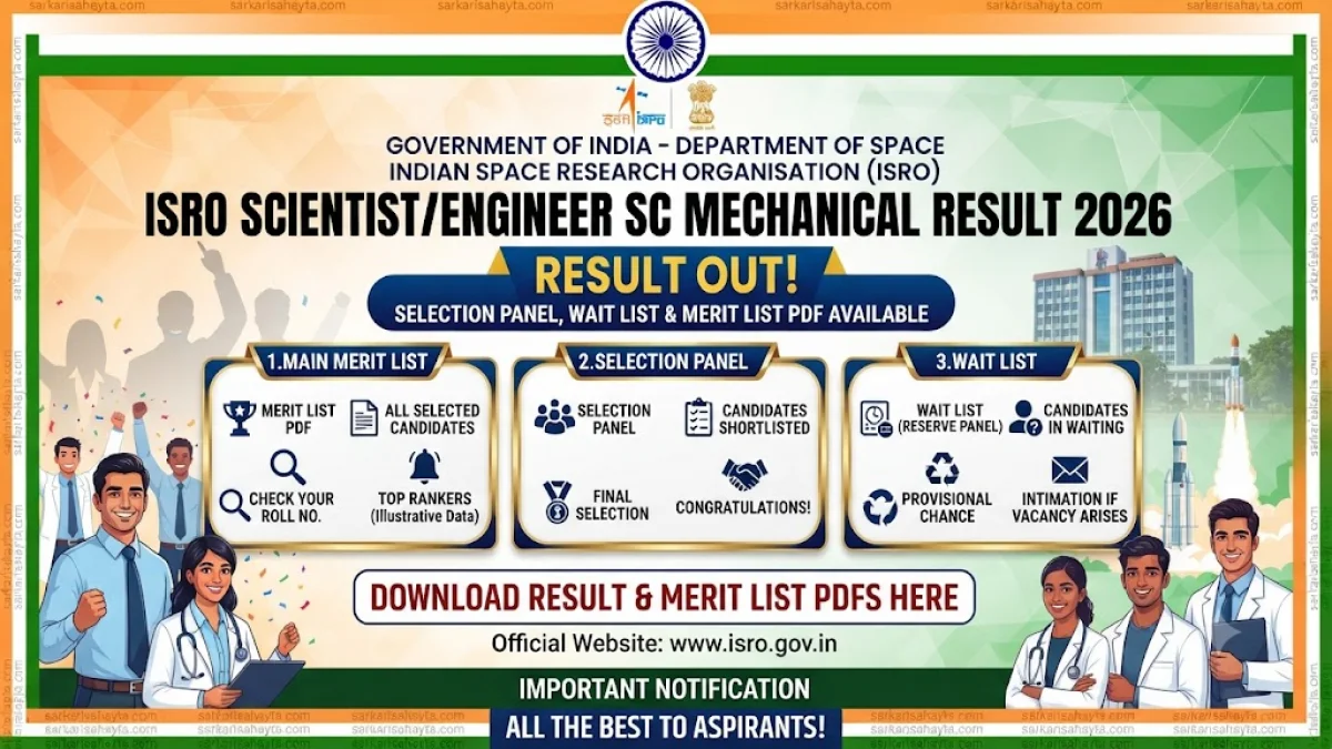 ISRO Scientist Engineer SC Mechanical Result 2026 Out: Selection Panel, Wait List & Merit List PDF