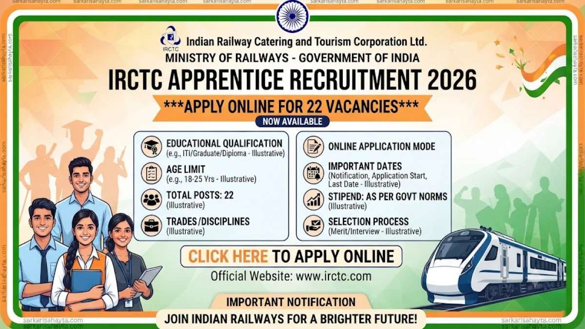 IRCTC Apprentice Recruitment 2026: Apply Online for 22 Vacancies, Eligibility, Stipend & Selection Process