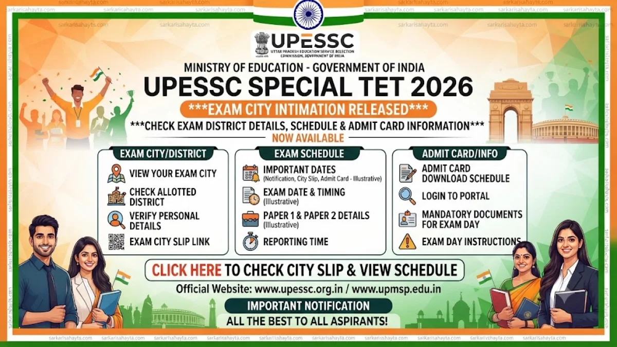 UPESSC Special TET Recruitment 2026: Check Exam City, Exam Schedule and Admit Card Date