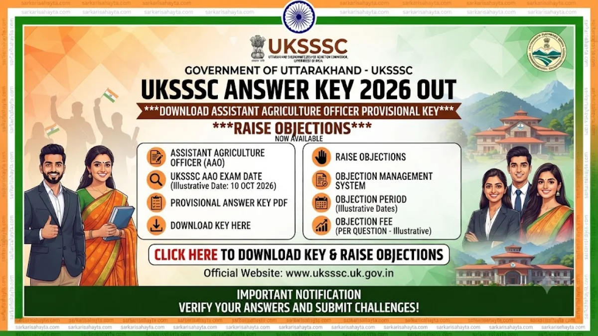 UKSSSC Answer Key 2026 Out: Download Assistant Agriculture Officer Provisional Key & Raise Objections